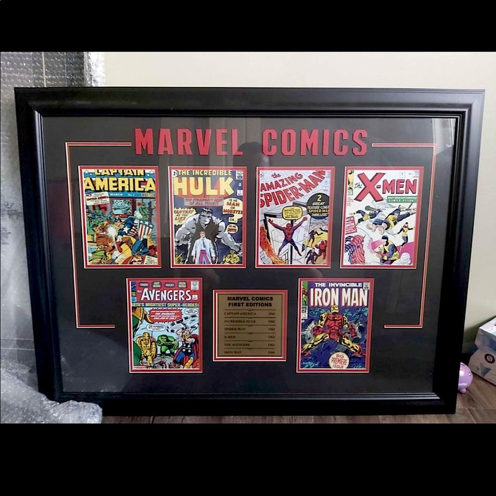 Marvel comics first editions display